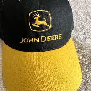 Mens John Deere hat black yellow SnapBack